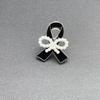 2/5Pcs Black Ribbon Bow Enamel Pin Badge Brooch Alloy Funerals Memorial Clothing Accessory