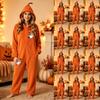 Damen Flanell-Schlafanzug-Set mit Halloween-Print für gemütliche Stunden