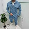Men's Plus Size Suede Jacket & Pants 2-Piece Set - Spring/Autumn