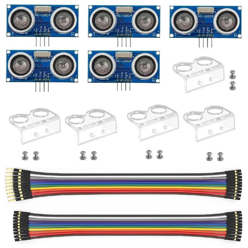 5pcs Ultrasonic Module HC-SR04 MELIFE Distance Sensor with 5pcs Mounting Bracket 2 Wire Set for Mega R3 MEGA Mega2560 Robot