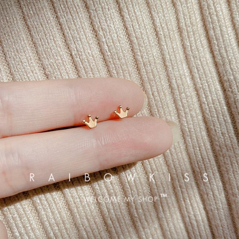 Gold Color Silver Plated Mini Butterfly Heart Stud Earrings For Women Cartilage Helix Tragus Piercing Jewelry Gift