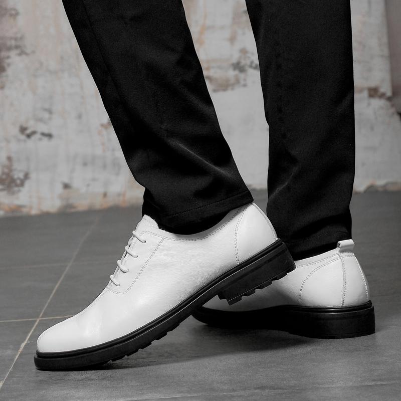 Men Genuine Leather Shoes Fashion Lace-Up Sneakers Real Leather Mens Italian Designer Flats Luxury Business Shoes