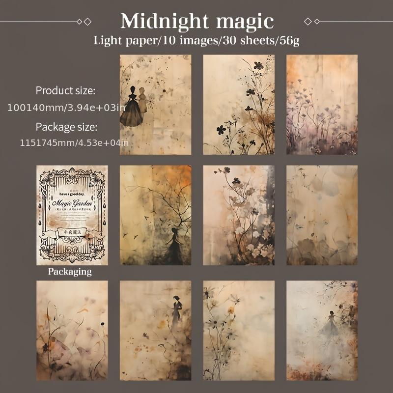 30 PCs Vintage INS Decorative Paper DIY Diary Album Scrapbooking Material Background Paper Hand Made Junk Journal Supplies