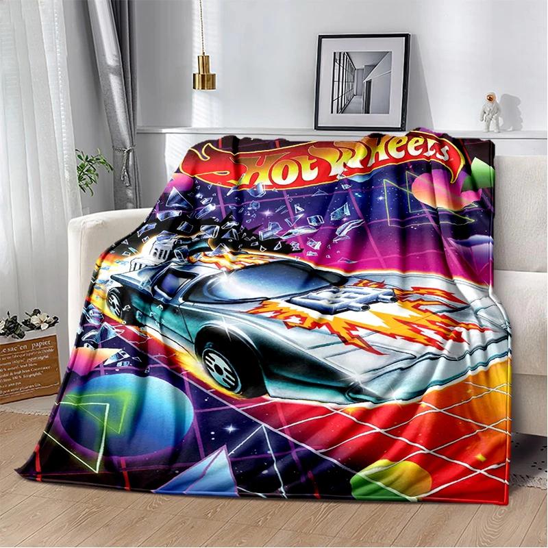 

2025 New new H-Hot Wheels Racing Car Cartoon Flannel Blanket,Soft Throw Blanket for Home Bedroom Bed Sofa Travel Cover Kid Gift 100x150cm