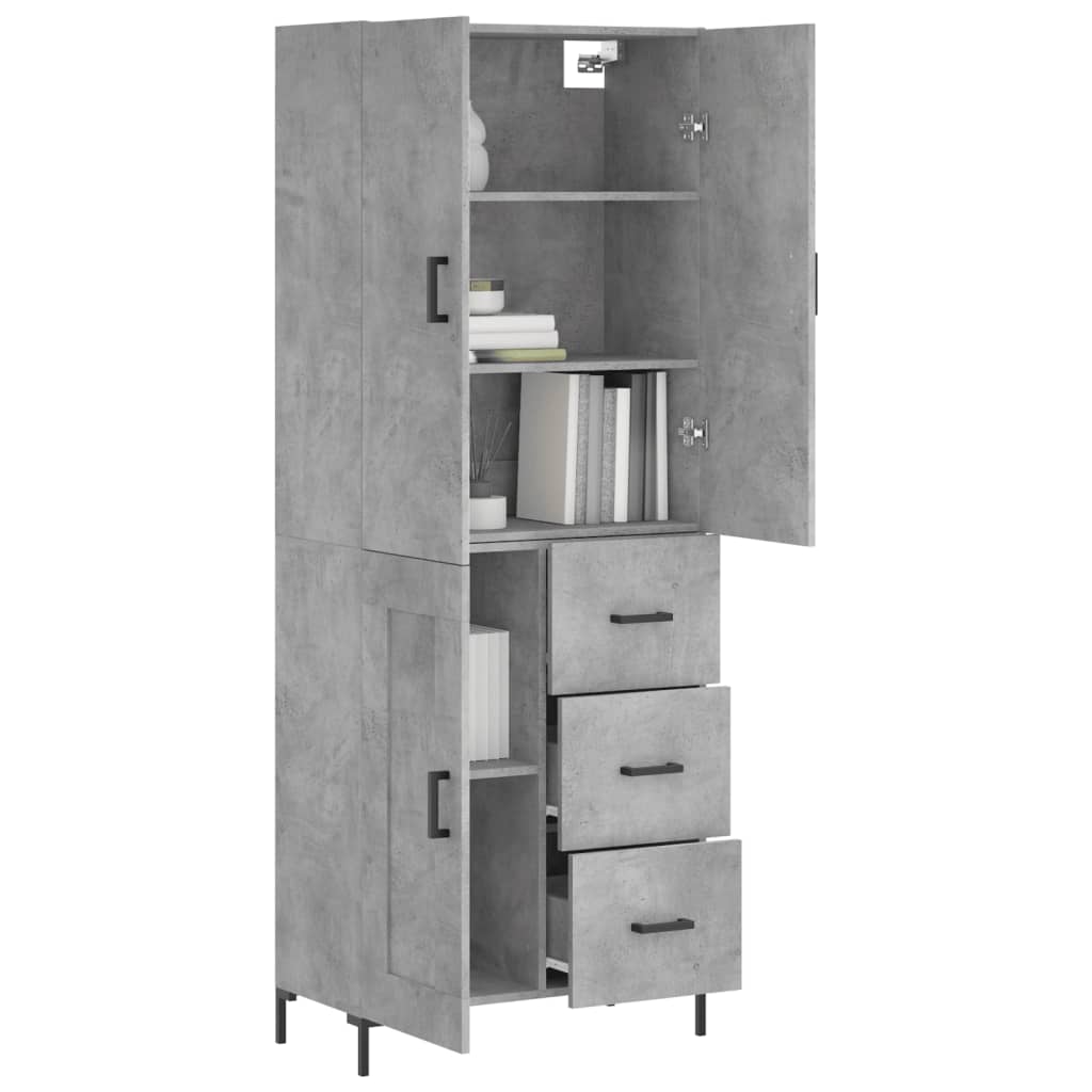 Highboard Concrete Grey 69.5 x 34 x 180 cm Particleboard