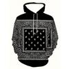 Creative Cashew Pattern Printed Hoodie Cool Men's Hoodie Men's Casual Flat Design Hoodie Paired With Kangaroo Pocket Streetwear