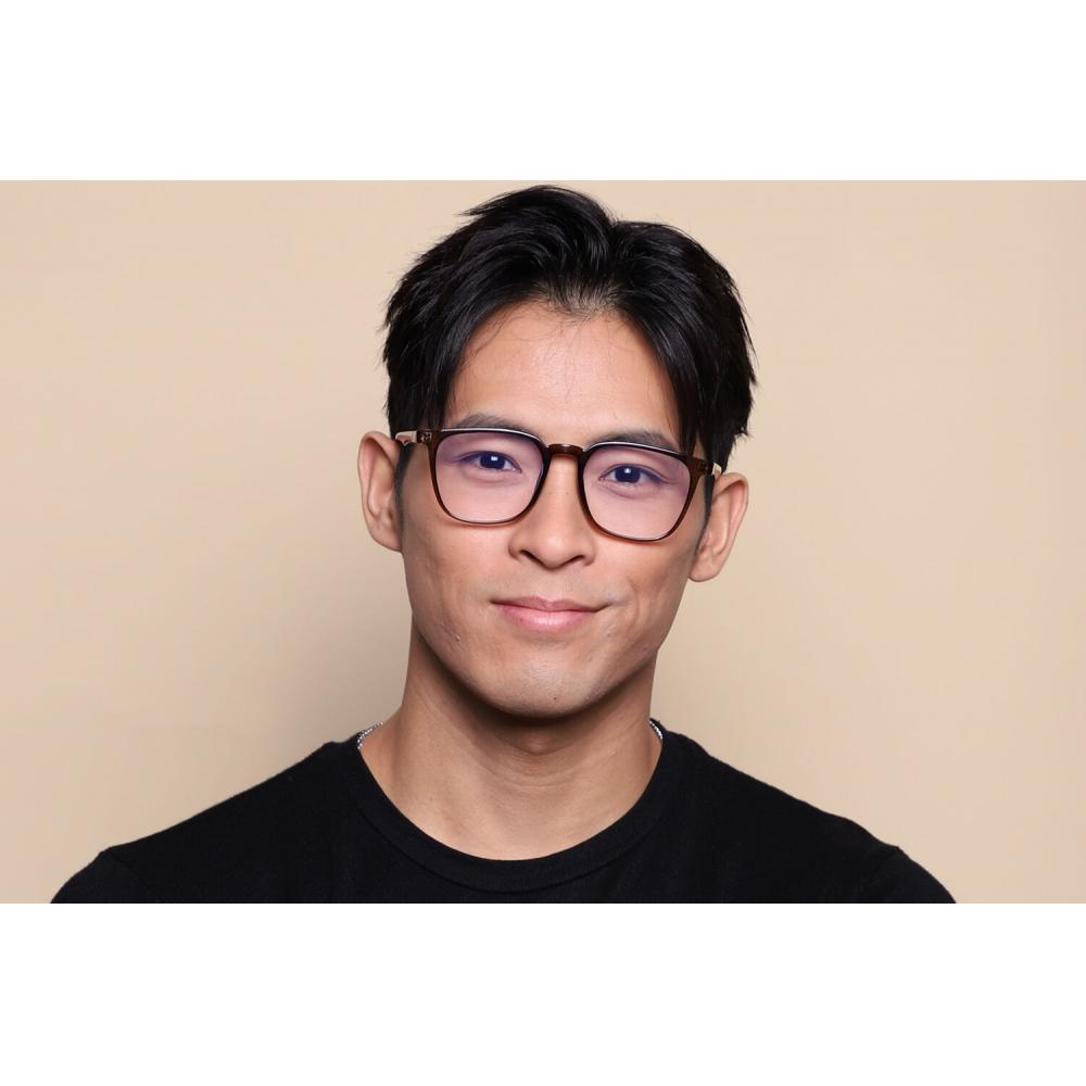 Full Rim Square Transparent Dark Brown Smartbuy Collection Hansen Blue Light Block 225224 C3 Fashion Unisex Eyeglasses