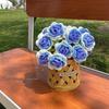Buquê de Flores de Lã Tricotado à Mão: Ornamento de Rosa, Lírio, Girassol Presente