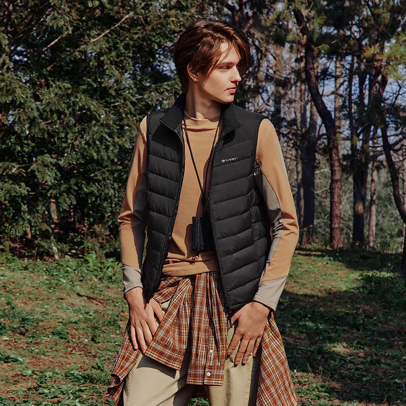 Tanbor Men's Stand Collar Duck Down Vest