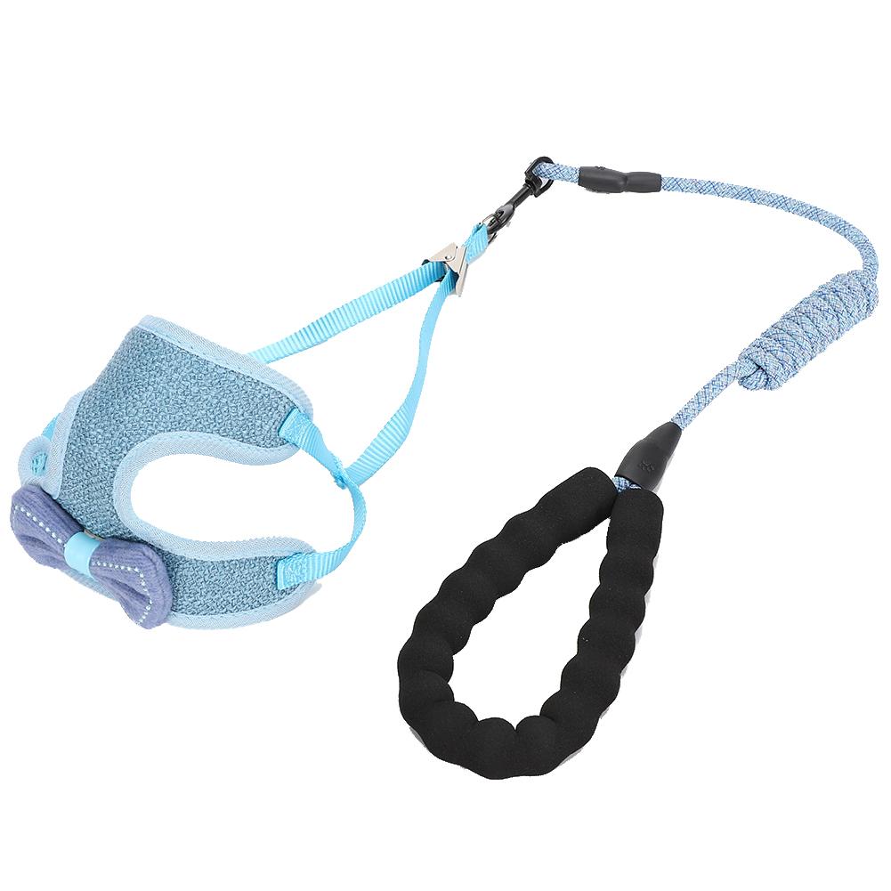 

Outdoor Adjustable Dog Cat Harness Breathable Bowknot Vest with Leash Pet Supply
