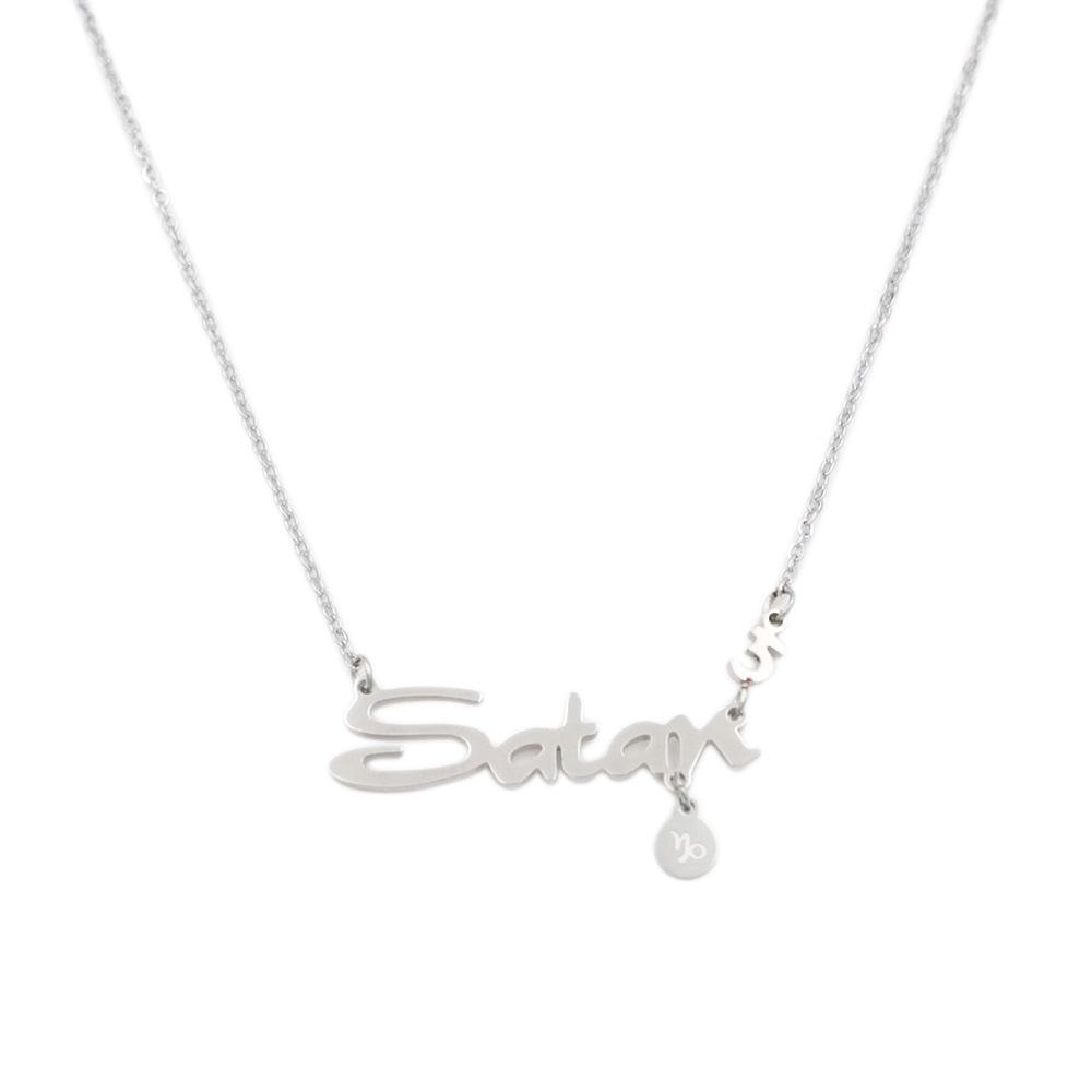 

Personalized Light Luxury Titanium Steel Cut Letter Collarbone Chain High Sense Diy Name Necklace Female Versatile