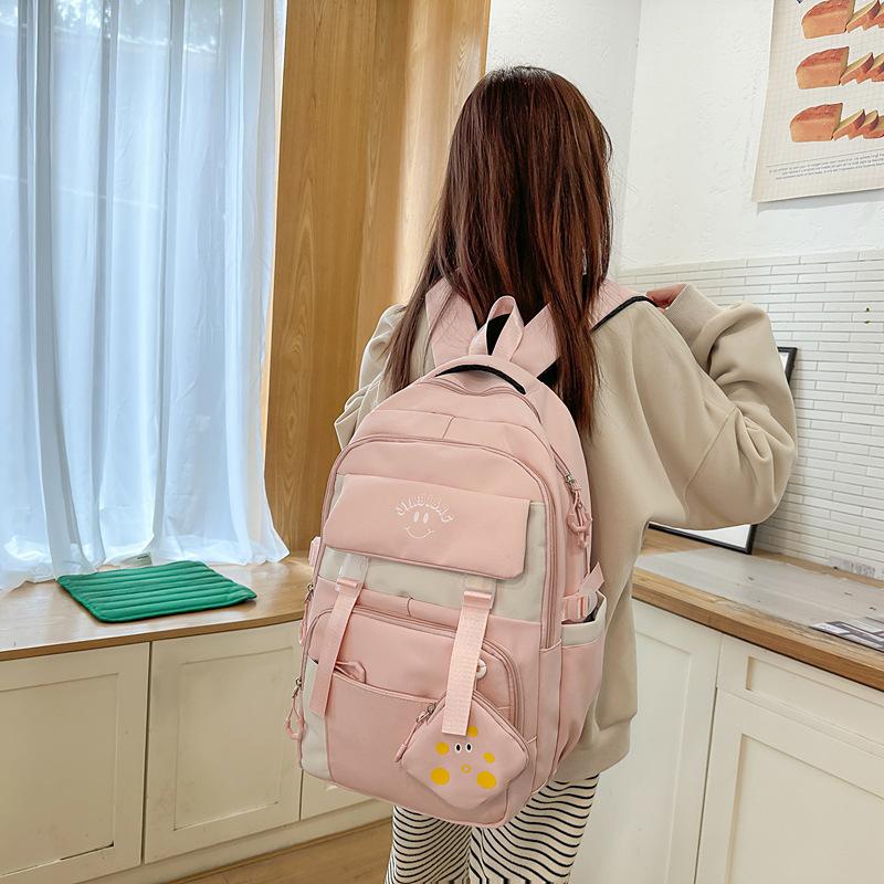 Schoolbag Fashion Casual Student Backpack Women's Popular Large Capacity Junior High School Student School Bag Girls Commuter Simple Backpack