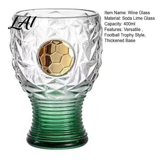 Tall Football Mug Soccer Trophy Beer Glass 400ml Capacity Mug Clear Glass