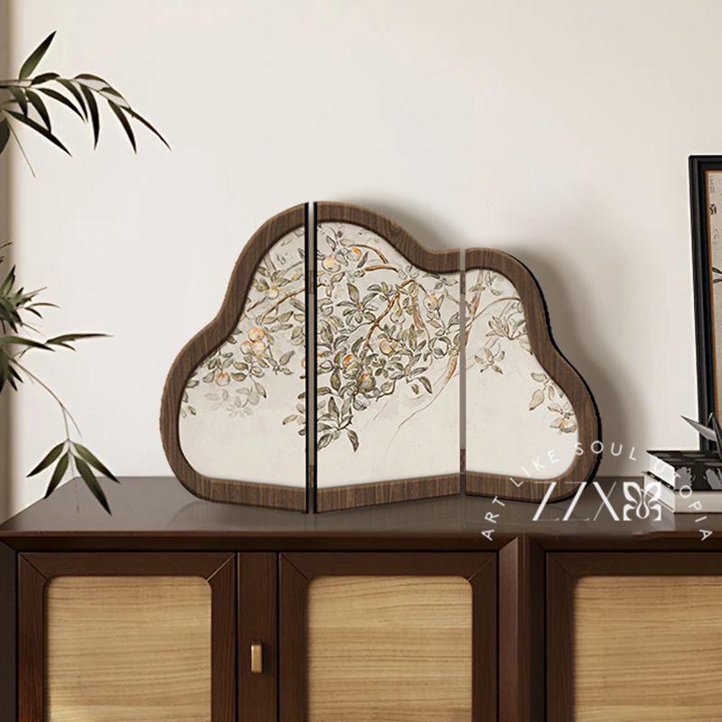 Antique-Style Bamboo Ink Painting Ornament for Living Room or Entryway