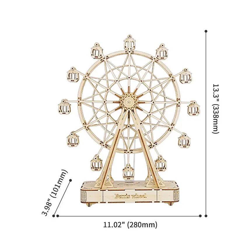 ROBOTIME Rolife Ferris Wheel 3D Wooden Puzzle Music Box TGN01