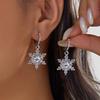 Sparking Snowflake Firework Stud Earrings For Women Rhinestone Exquisite Zircon Piercing Earring Party Charm Jewelry