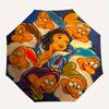 Disney Snow White, Seven Dwarfs Automatic Open/Close Umbrella - Cute Umbrella with Cute Design, Portable 3-Fold Compact Umbrella for Men & W