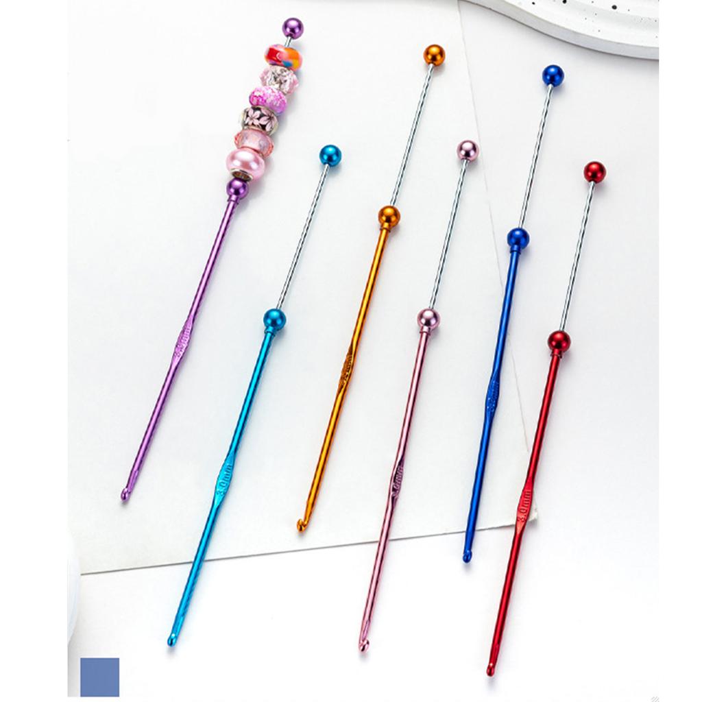 Set 5 Croșete Metalice Mărgele Lucrate Manual Acul de Croșetat Lucrat Manual Acul de Tricotat Lucrat Manual pentru Croșetat Tricotat