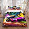 3pcs Racing Wheels Bedding Cover Set, Fashion Classic Popular Print Bedding Set, Soft Comfortable, All - Season Use, For Bedroom, Guest Room109