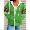 Women's 3D Printed Zipper Hooded Sweatshirt, Long Sleeves, Casual Sport Style
