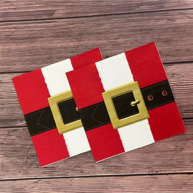 

20 шт./упак. 33*33 см 2-слойные одноразовые салфетки для вечеринок с рождественским узором