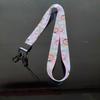 Cartoon Phone Lanyard with Heat Transfer Webbing, Mine Buckle, and Name Tag Holder for Work ID