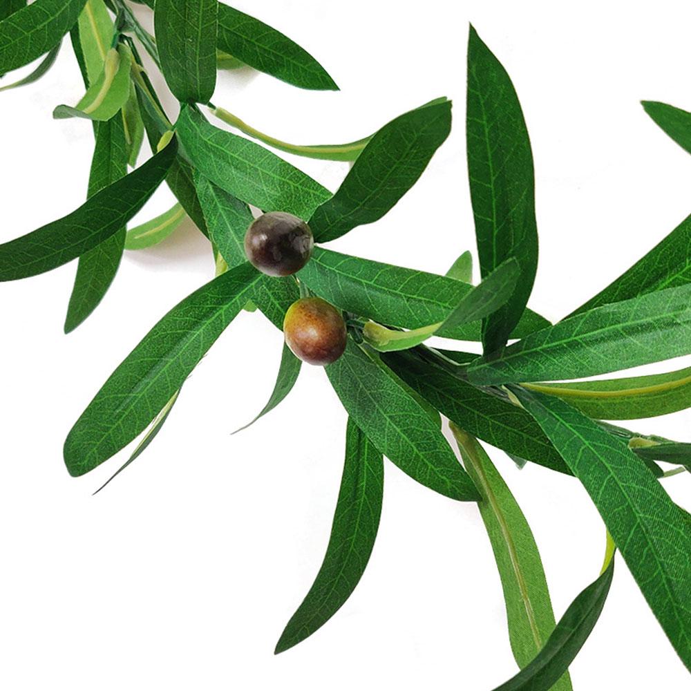 Artificial Green Olive Wreath Greenery Wreath with Olive Leaves Bean for Front Door Indoor Outdoor Festival Wedding Decor