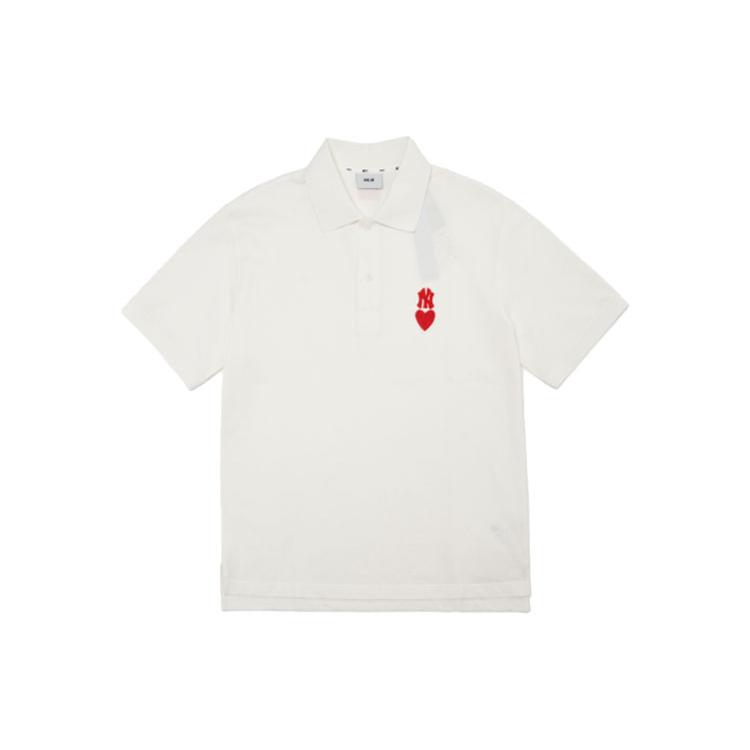 MLB Base Logo Polo Shirt Men s Ivory White 3LPQH1023-50IVS L
