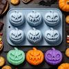 6-Cavity Silicone Pumpkin Mold, Non-Stick Baking Mold for Halloween Thanksgiving, Reusable Candy Chocolate Cake Soap Mold