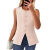 2025 Damen Europäische & Amerikanische Mode Ärmellose Rundhalsweste