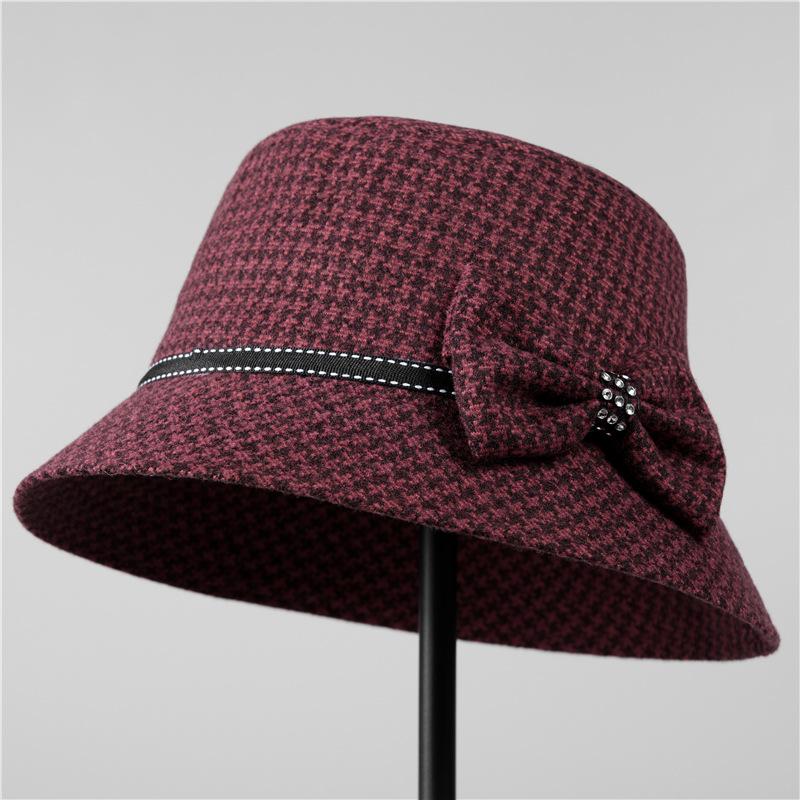 

Autumn and winter hats women s woolen basin hats thickened thermal top hats M（56-58cm）