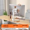 White Adjustable No-Drill Desktop Monitor Stand with Rotation