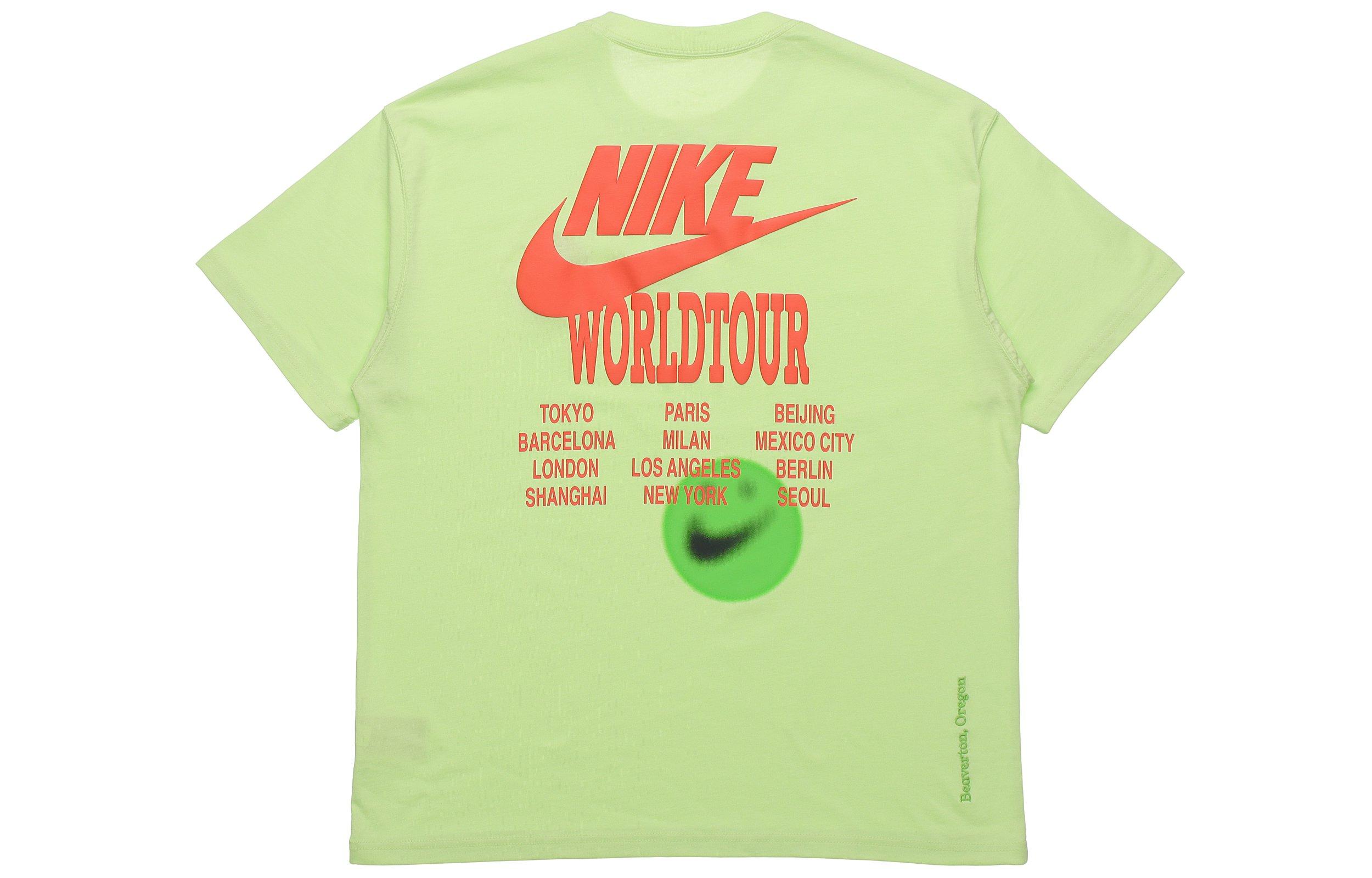 

Nike T Shirts Men s Green Crew Neck Moderate Straight Fit DA0990-383 L
