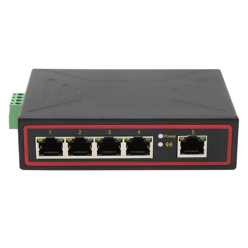 5 Port Ethernet DIN Rail Switch DIN Rail Mounting Industrial Grade Design Redundant Power Fast