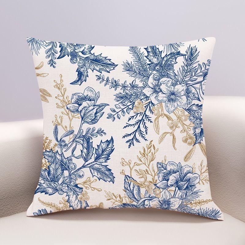 Plant Flower Pillow Cover Sofa Living Room Cushion Cover Office Waist Pillow Bedside Square Pillowcase Removable And Washable