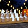 20 Pcs Mini Ghost Ornaments Sitting Ghost Miniatures Halloween Screaming or Smiling Ghost Decorations for Flower Pot Bookshelf Windowsill Edge