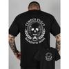 Tailles européennes Hommes T-shirt Sport Manches Courtes Imprimé Vintage Décontracté Hommes, Streetwear Crâne