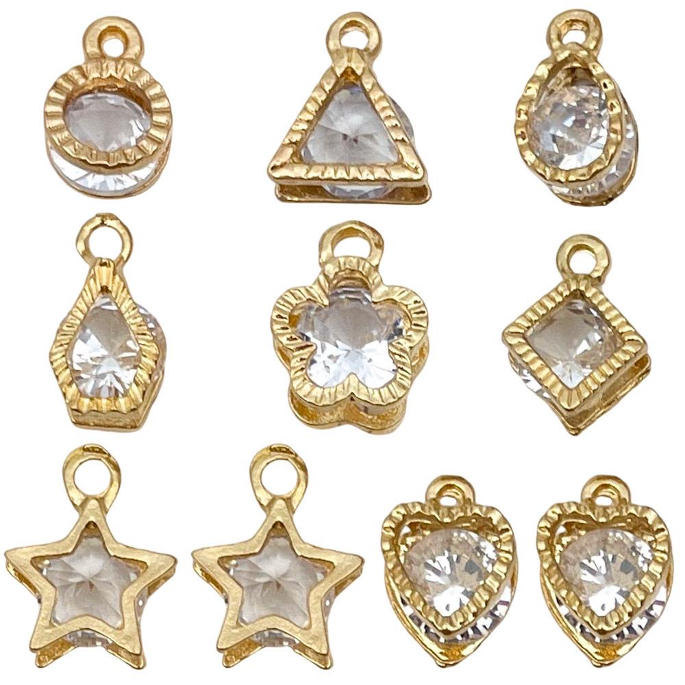 D.I.Y. Jewelry Accessory Kit: Alloy Star, Teardrop, Heart, and Plum Blossom Pendants for Necklaces & Earrings