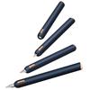 LAMY Dialog CC Blue Fountain Pen Patented Capless Compact Fountain Pen with Gold 14K Gold Nib with Partial Platinum Fine Point Includes Leather Case