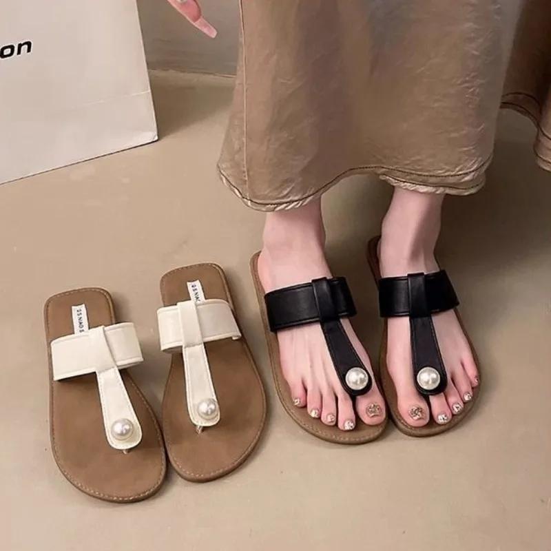 Fashion Women's Flip Flops Slippers and Ladies Sandals Flat Slides Designer Luxury Top Designs Shoes Unique Summer Footwear Sale Pvc 39