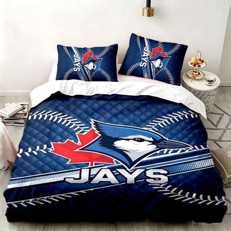 Blue Jays Academy 3-teiliges Set Perfekt für das Schlafzimmer Bequemes Bettwäsche-Set enthält einen Bettbezug und zwei Kissenbezüge Ideales Geburtstags- oder Weihnachtsgeschenk