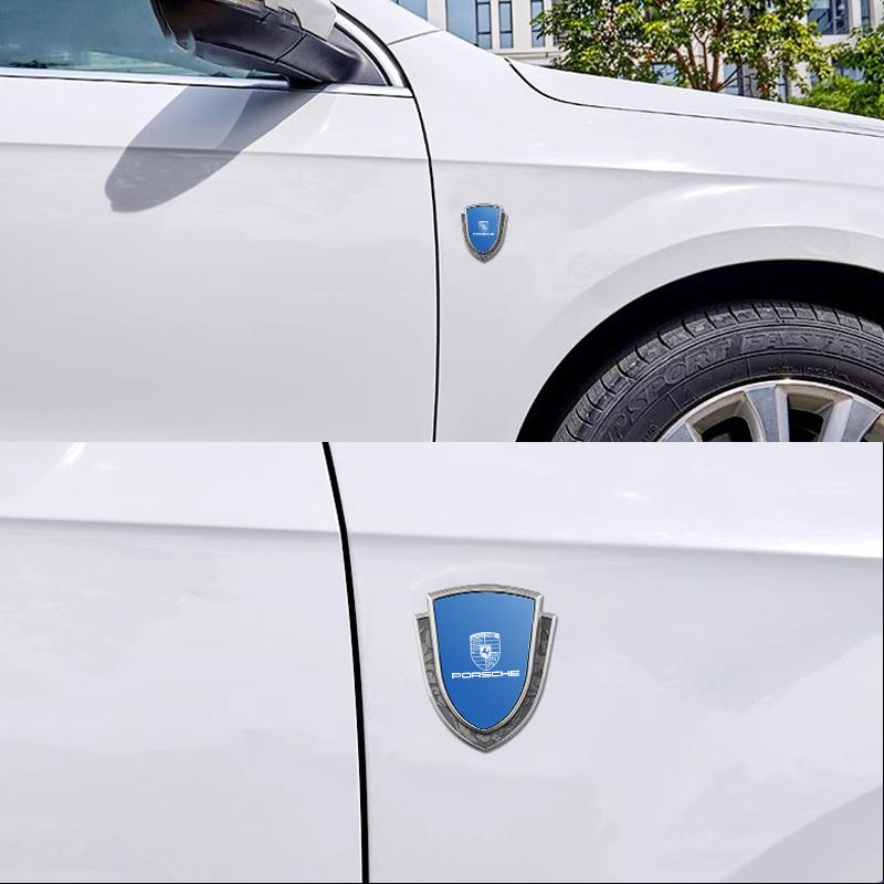 Pegatinas Calcomanías Emblemas Laterales 3D de Metal para Carrocería de Coche Para Porsche Cayenne Panamera Macan 911 718 Taycan Cayman Accesorios Exteriores de Automóvil