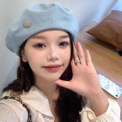 Spring and Autumn Hat Women's Versatile Cowboy Hat Show Your Face Small Painter Hat Retro Octagonal Hat