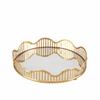Bandeja Redonda para Tocador Espejo Dorado con Marco Metálico Circular para Mesa