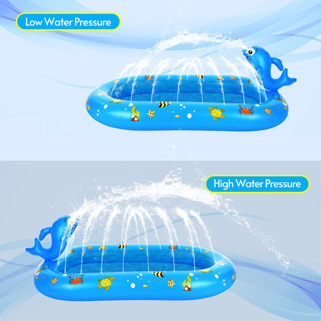 Guard for Kids, Large Inflatable Pool, Cute Shape, Thick Pool Water Mat, Outdoor Water Play Sprinkler Pad