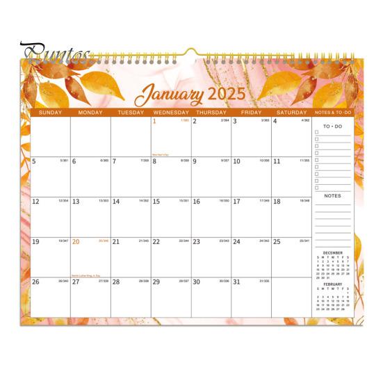 

Настенный календарь 2025 года на 12 месяцев с цветочным подвесным календарем, ежедневным расписанием со списком дел и заметками для домашнего офиса, школьной организации B