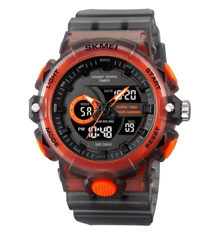 Skmei 2225 Sport Alarm Watch Men Dual Display Waterproof LED Display Electronic Quartz Digital Wristwatch Man Clock Reloj Hombre