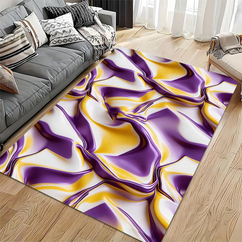 Purple and Gold Abstract Waves suitable as a non-slip mat for the living room or bedroom sofa