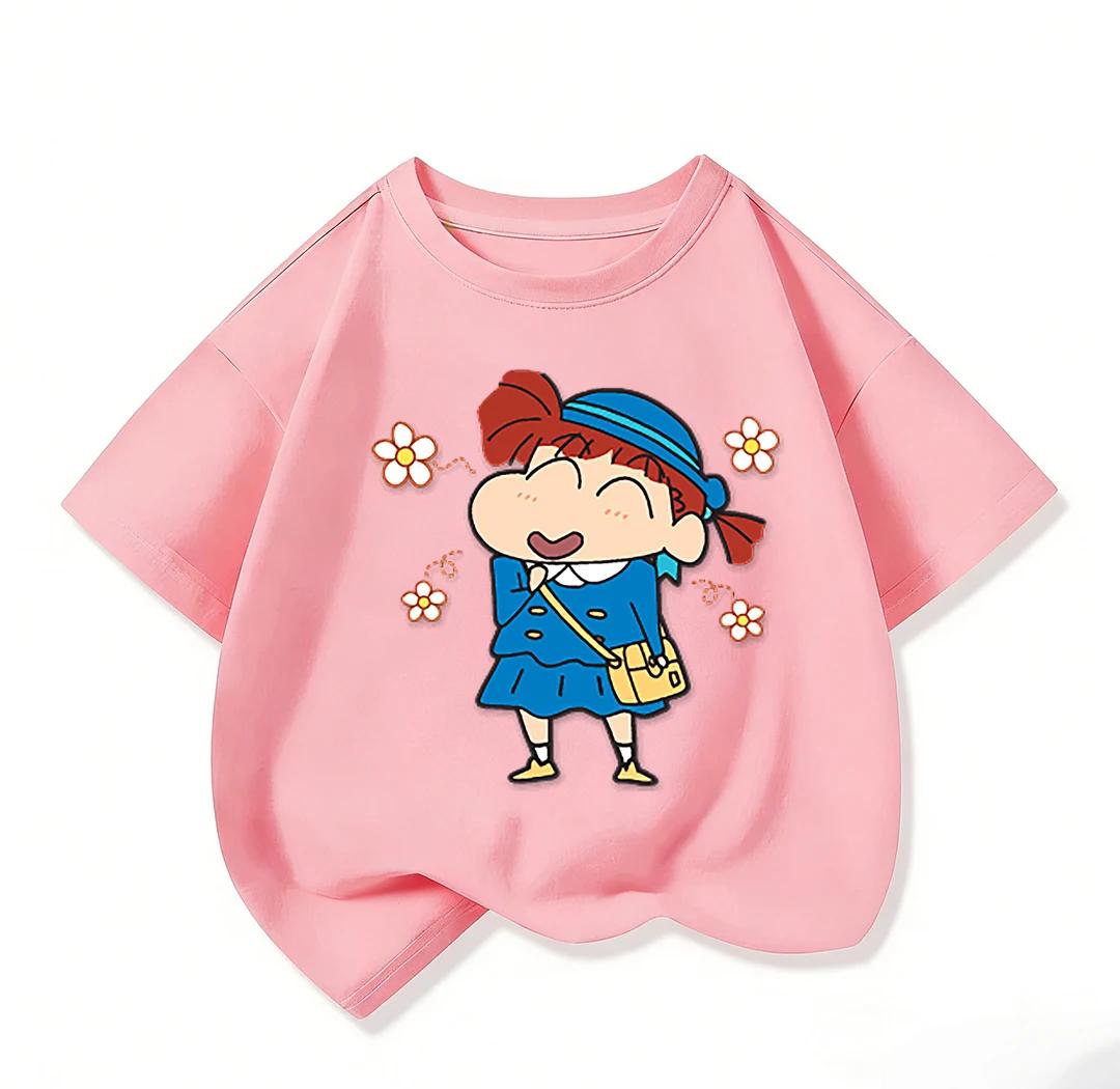 

Soft Children s Short-Sleeve T-Shirt Crayon Shin-chan Cartoon Crew Neck Summer Street Style Top 100