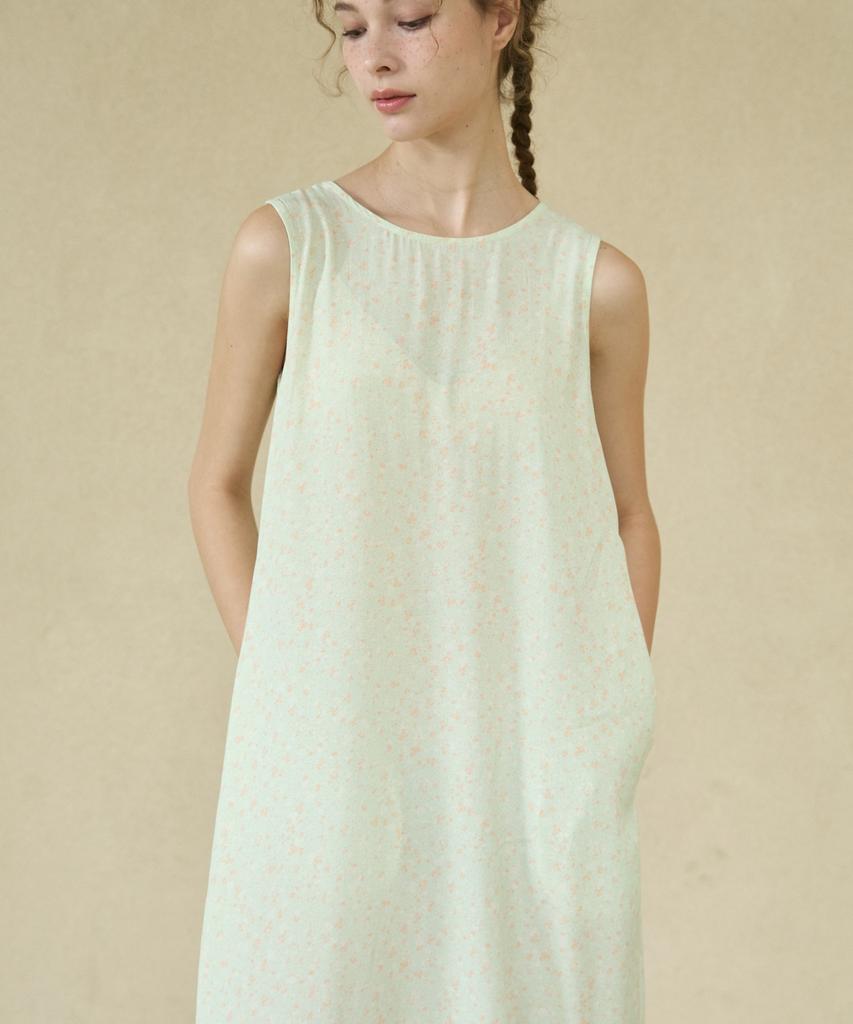 Wioi Floral String Sleeveless Dress_Green
